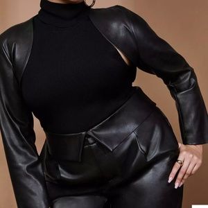 Black Faux Leather Sleeves